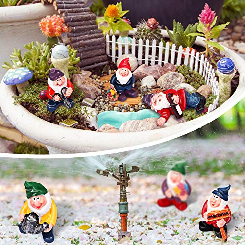 Jetec 10 Pieces St Patrick's Day Garden Mini Gnome Ornaments, Garden Dwarf Micro Landscape Decoration, Miniature Fairy Garden Statue Accessories for Outdoor, Potted Plant, Desktop