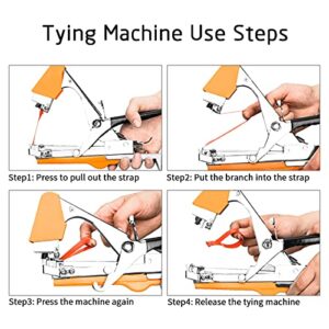 DrRobor Plant Tying Machine Tomato Tape Tool Fruit Twine Tool with 21 Rolls of Tape and 1 Box of Staple for Garden Vegetable Grape Cucumber Pepper