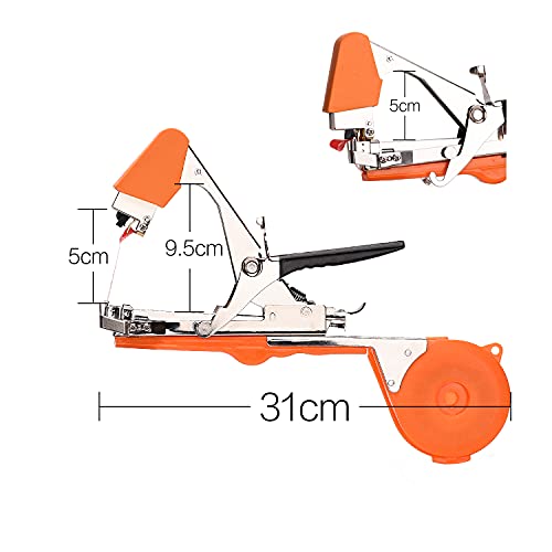 DrRobor Plant Tying Machine Tomato Tape Tool Fruit Twine Tool with 21 Rolls of Tape and 1 Box of Staple for Garden Vegetable Grape Cucumber Pepper