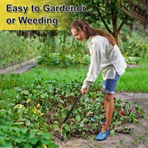 Hoe Garden Tool, 62Inch Weeding Loop Stirrup Hoe Tools for Garden, Scuffle Garden Hula Hoes with Adjustable Stainless Steel Long Handle for Weeding and Loosening Soil-Black