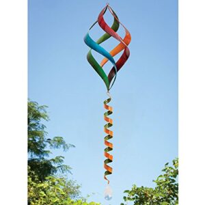 Bits and Pieces - 28" Rainbow Enameled Wind Spinner - Yard Decorations - Weather-Resistant Kinetic Wind Spinner - Garden Decoration - Rainbow Yard Art