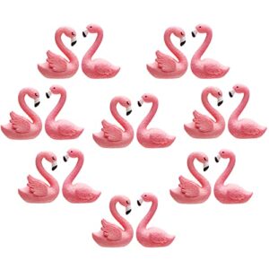 16 pieces mini flamingo miniature figurines fairy garden miniature moss landscape diy ornament accessories (2 styles), cake decoration, micro landscape decoration, car decoration, home decoration