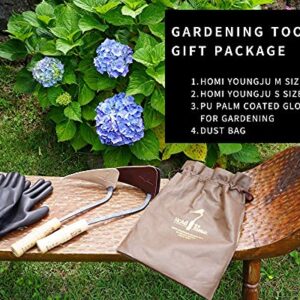 HOMI YOUNGJU HandPlowHoe Gardentool with Safety Cover for Easy Gardening, Weeding and Farming Made by Korean Master Blacksmith (Giftset)