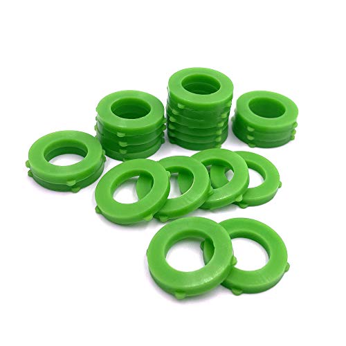 Yanwoo 50pcs Green Leak Preventing Silicone Washer Gasket for Standard 3/4" Garden Hose Fittings, Nozzles and Water Faucet, Pack of 50