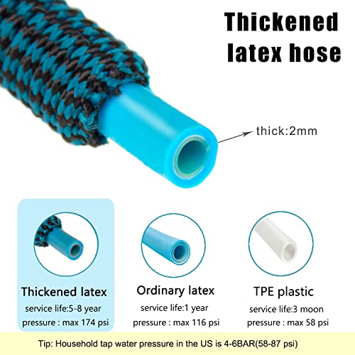 200 ft Garden Hose Thickened Retractable, Retractable, Collapsible Outdoor Water Hose 3/4", Lightweight Latex Material, Pure Copper Fittings, with 10 Function Nozzles (200)