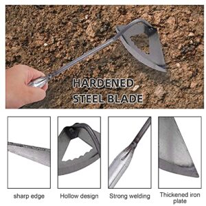 MBVBN Garden Hoe-All-Steel Hardened Hollow Hoe, Hoe Garden Tool Hollow Design, Easy and Labor-Saving, Used for Backyard Loosening, Weeding