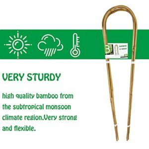 3 Feet Natural U-Hoops Bamboo, Mininfa Garden Trellis, Bamboo Trellis U-Shape for Plant Support - 3 Pack