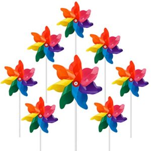 tsocent 7 colors mixed pinwheels (pack of 24) – party favors plastic toy pinwheels educational wind spinners 24 pcs gifts for kids – outdoor decorational pinwheels windmill for yard and garden