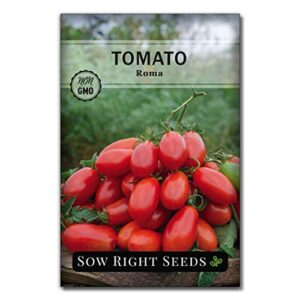 sow right seeds – roma tomato seed for planting – non-gmo heirloom packet with instructions to plant a home vegetable garden – great gardening gif (1)