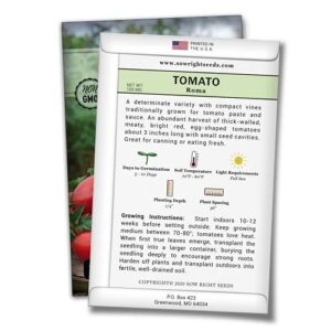 Sow Right Seeds - Roma Tomato Seed for Planting - Non-GMO Heirloom Packet with Instructions to Plant a Home Vegetable Garden - Great Gardening GIF (1)