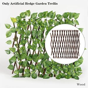 2PCS Natural Willow Trellis, Expandable Plant Support, Plant Climbing Lattice, Outdoor Decorative Wood Trellis Fence Wall Panel, Garden Trellis for Vine Ivy Rose Cucumbers Clematis