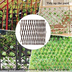 2PCS Natural Willow Trellis, Expandable Plant Support, Plant Climbing Lattice, Outdoor Decorative Wood Trellis Fence Wall Panel, Garden Trellis for Vine Ivy Rose Cucumbers Clematis