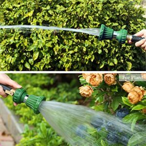 HOSUN Garden Hose Nozzle, Fireman Style Hose Nozzle, Heavy Duty Brass Hose Nozzle, Leak Proof & Best High-Pressure Sprayer for Plants Watering, Car Washing, Pet Washing, etc. (Green)