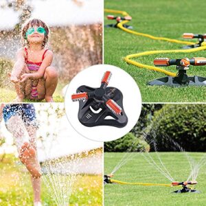 WOVUU Lawn Sprinkler,Upgrade Garden Sprinkler Automatic 360 Degree Rotating Irrigation Grass Water Sprinkler System, Garden Hose Sprinkler for Yard/Built in 36 Units Angle Spray Nozzles (Orange)