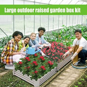 Raised Garden Bed Outdoor Aluminum Planter Box Kit for Vegetables Flower Herb, 2 Sets, 38x38x12 in