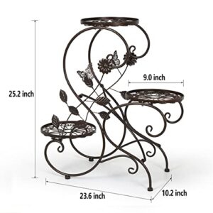 HLC 3 Tier Tall Plant Stand Outdoor Flower Stand Flower Pot Holder Display for Patio Garden Corner Balcony Living Room