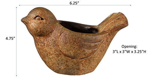 Classic Home and Garden 9/3411R/1 Bird Planter, Small, Rust