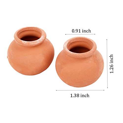 Hiawbon Miniature Tiny Clay Pots Pottery Planter Mini Flower Terra Cotta Pots for DIY Garden Plants and Office/Desktop/Windowsill Decoration ,8 Pcs