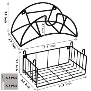 Lagute Garden Hose Holder with Tools Storage Basket Rack, Wall Mount Heavy Duty Water Hose Holder, Metal Hose Hanger Organizer Bracket for Outside Yard, Holds up to 100 ft. of Garden Hose, Brown