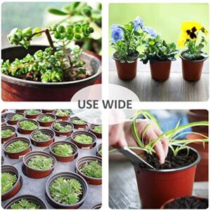 GROWNEER 120 Packs 4 Inches Plastic Plant Nursery Pots with 15 Pcs Plant Labels, Seed Starting Pot Flower Plant Container for Succulents, Seedlings, Cuttings, Transplanting