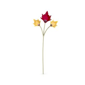 garden tales autumn leaves figurine, golden-yellow and red swarovski crystals and brushed champagne gold tone-finish stem, part of the swarovski garden tales collection