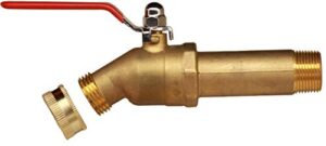 house mods hmp011 lf compliant brass 3/4″ mip water heater drain/flush valve(full port, ball valve, 3 inch shank, w/ garden hose cap)