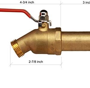 House Mods HMP011 LF Compliant Brass 3/4" MIP Water Heater Drain/Flush Valve(Full Port, Ball Valve, 3 inch Shank, W/ Garden Hose Cap)