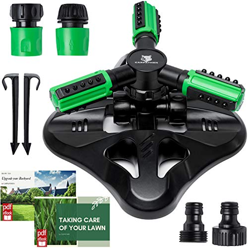 CARPATHEN Garden Sprinkler 360 Rotating - Sprinklers for Yard - Perfect as DIY Irrigation Sprinkler System for Large Area - Lawn Sprinkler That Easily Connects to Your Garden Hose