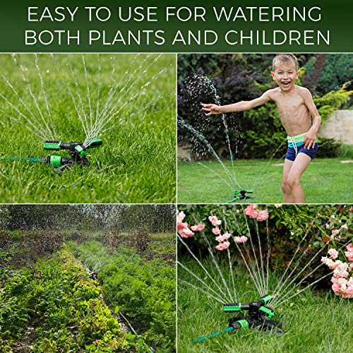 CARPATHEN Garden Sprinkler 360 Rotating - Sprinklers for Yard - Perfect as DIY Irrigation Sprinkler System for Large Area - Lawn Sprinkler That Easily Connects to Your Garden Hose