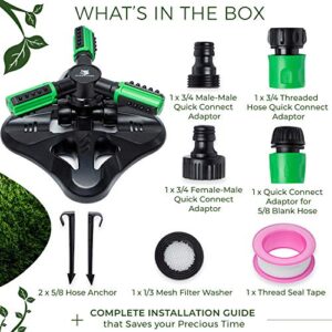 CARPATHEN Garden Sprinkler 360 Rotating - Sprinklers for Yard - Perfect as DIY Irrigation Sprinkler System for Large Area - Lawn Sprinkler That Easily Connects to Your Garden Hose