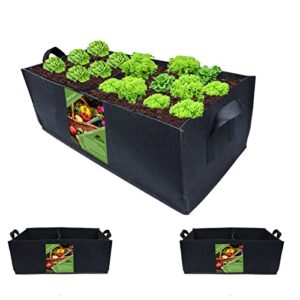 2 pcs plant grow bag with handles, 10 gallon black rectangle heavy fabric raised garden bed for vegetable potato onion, durable breathe cloth planting container pot for indoor and outdoor