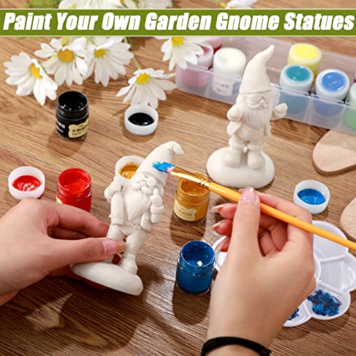 2 Pcs Gnomes to Paint Naughty Unpainted Gnomes Ceramic Paint Your Own Gnome Statues Naughty Gnomes DIY Paintable Figurines Wizard Gnome for Garden Lawn Yard Outdoor Decor