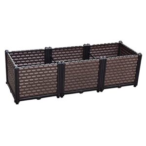 tonchean deepened raised garden beds kit raised planter bed raised plant containers plastic planter grow box for fresh vegetables, herbs, flowers & succulents, deepened.47.24 x 15.75 x 14.17 inch