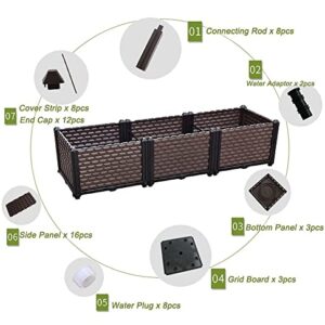 tonchean Deepened Raised Garden Beds Kit Raised Planter Bed Raised Plant Containers Plastic Planter Grow Box for Fresh Vegetables, Herbs, Flowers & Succulents, Deepened.47.24 x 15.75 x 14.17 Inch