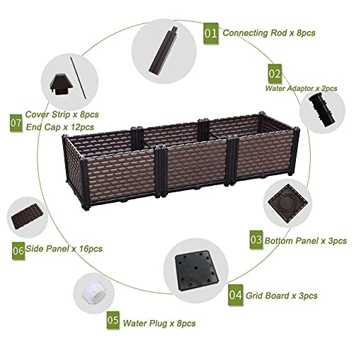 tonchean Deepened Raised Garden Beds Kit Raised Planter Bed Raised Plant Containers Plastic Planter Grow Box for Fresh Vegetables, Herbs, Flowers & Succulents, Deepened.47.24 x 15.75 x 14.17 Inch