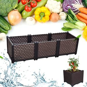 tonchean Deepened Raised Garden Beds Kit Raised Planter Bed Raised Plant Containers Plastic Planter Grow Box for Fresh Vegetables, Herbs, Flowers & Succulents, Deepened.47.24 x 15.75 x 14.17 Inch