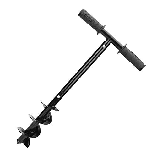 Laelr Garden Auger Drill, Earth Auger Drill with Non-Slip Handle, Post Hole Digger, 3.9"x23.6" Garden Auger Spiral Drill Rapid Planter, Fence Post Auger for Planting Trees, Deep Cultivating, Seedlings