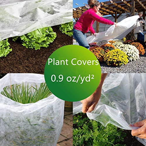 Kasbon Plant Covers Freeze Protection & Plant Blanket Fabric 8Ft x 26Ft Rectangle Plant Cover for Winter Frost Protection & Plant Growth Season(Includes 6pcs Garden Stakes)