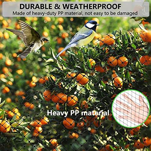 Thicken Garden Mesh Netting with 50 Pack Zip Ties, 7 x 100 FT Black Bird Netting for Garden Protect, Fruit Tree Netting Garden, Trellis Netting Plant Cover for Plant Flower Vegetable Health Growing