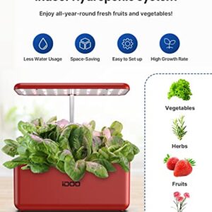 iDOO Hydroponics Growing System, Indoor Herb Garden Starter Kit with LED Grow Light, Smart Garden Planter for Home Kitchen, Automatic Timer Germination Kit