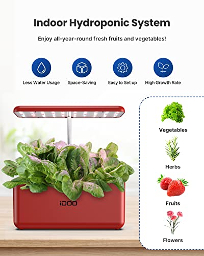 iDOO Hydroponics Growing System, Indoor Herb Garden Starter Kit with LED Grow Light, Smart Garden Planter for Home Kitchen, Automatic Timer Germination Kit