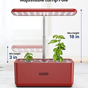 iDOO Hydroponics Growing System, Indoor Herb Garden Starter Kit with LED Grow Light, Smart Garden Planter for Home Kitchen, Automatic Timer Germination Kit