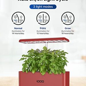 iDOO Hydroponics Growing System, Indoor Herb Garden Starter Kit with LED Grow Light, Smart Garden Planter for Home Kitchen, Automatic Timer Germination Kit