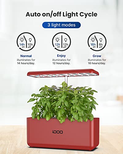 iDOO Hydroponics Growing System, Indoor Herb Garden Starter Kit with LED Grow Light, Smart Garden Planter for Home Kitchen, Automatic Timer Germination Kit