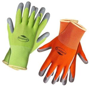 gardening gloves for women (2, small) super grippy garden gloves from breathable nylon with puncture-resistant nitrile