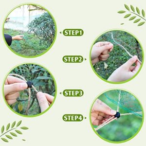 6 Pcs Deer Netting up to 2.5-3' Tall, Bird Netting for Garden Protect Plants Fruit Trees, Reusable Plastic Trellis Netting Fencing with 10 Cord Locks 2 Ropes to Repel Deer Poultry from Tree Shrub