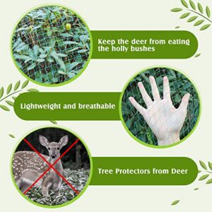6 Pcs Deer Netting up to 2.5-3' Tall, Bird Netting for Garden Protect Plants Fruit Trees, Reusable Plastic Trellis Netting Fencing with 10 Cord Locks 2 Ropes to Repel Deer Poultry from Tree Shrub