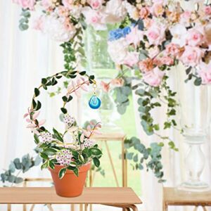 Ceiner 2PCS Small Crescent Moon Plant Trellis, Metal Mini Hoya Support for Indoor Potted Houseplants, Climber with Healing Agate for Hoya Vine Pothos Ivy Philodendron Garden Pot Cliambing Decor…