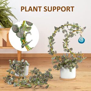 Ceiner 2PCS Small Crescent Moon Plant Trellis, Metal Mini Hoya Support for Indoor Potted Houseplants, Climber with Healing Agate for Hoya Vine Pothos Ivy Philodendron Garden Pot Cliambing Decor…