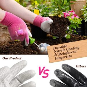 OriStout Garden Gloves for Women, Ladies Yard Work Gloves for Weeding, Digging, Planting, Harvesting, Pink, Medium, 1 Pair